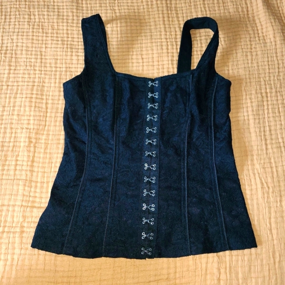 Hot Topic Royal Bones By Tripp NYC Black Lace Corset Top